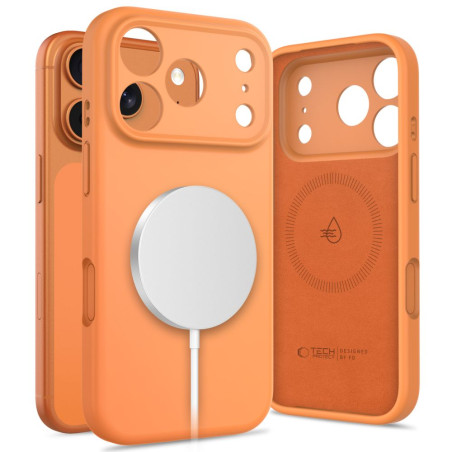 Pouzdro Tech-Protect Silicone MagSafe pro iPhone 17 Pro – Cosmic Orange