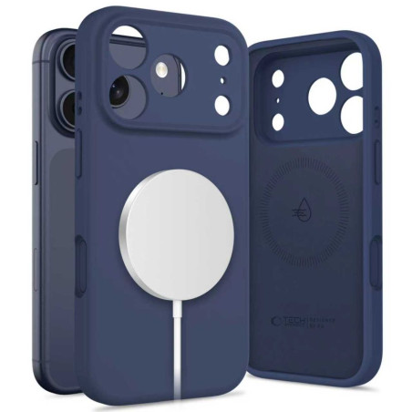 Pouzdro Tech-Protect Silicone MagSafe pro iPhone 17 Pro Max – Deep Blue