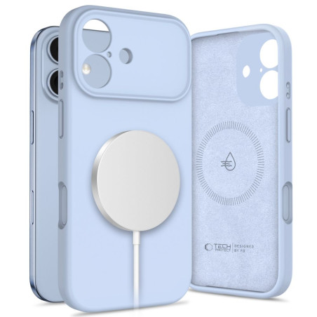Pouzdro Tech-Protect silikonové MagSafe pro iPhone 17 – Mlha modrá