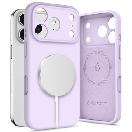 Pouzdro Tech-Protect silikonové MagSafe pro iPhone 17 Pro – fialové