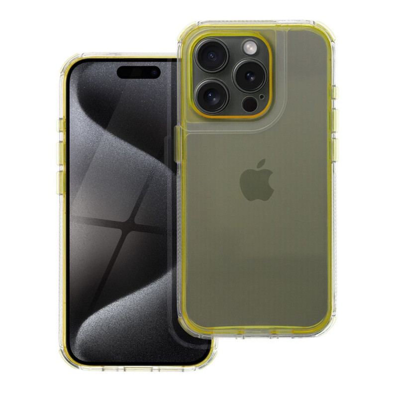 Kryt Matrix Clear pro iPhone 15 PRO - žlutá (clear yellow)