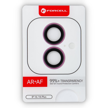 Ochranné sklo Forcell Premium pro fotoaparát iPhone 16 růžová