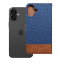 Pouzdro JEANS Book pro iPhone 16 Plus - modré