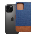 Jeans Book flip pouzdro pro iPhone 16 Pro Max – modré
