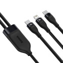 BASEUS CA1T2-F01 Datový a nabíjecí kabel 2v1 s USB-C a USB-C/Lightning, 1,2m, s podporou PD až 100W, černý