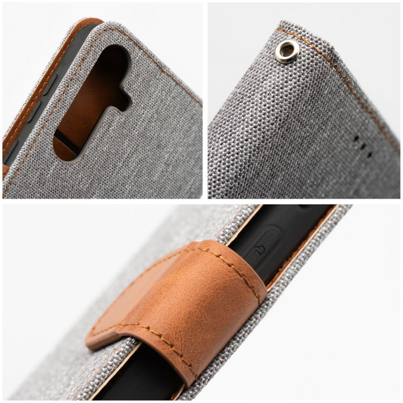 Pouzdro JEANS BOOK pro Xiaomi Redmi NOTE 14 - šedé (Jeans Book gray)