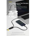 BASEUS CA1T2-F01 Datový a nabíjecí kabel 2v1 s USB-C a USB-C/Lightning, 1,2m, s podporou PD až 100W, černý