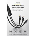 BASEUS CA1T2-F01 Datový a nabíjecí kabel 2v1 s USB-C a USB-C/Lightning, 1,2m, s podporou PD až 100W, černý