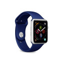 PURO Icon Silikonový řemínek pro Apple Watch 42/44/45/49mm, modrý