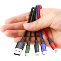 BASEUS CA1T4-A01 Opletený nabíjecí a datový kabel 4v1 (2x Lightning/USB-C/microUSB), 1,2 m, černý