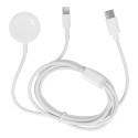 AG PREMIUM C3173 Nabíjecí USB-C kabel 2v1 pro hodinky Apple Watch a iPhone 1,2m, bílý