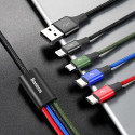 BASEUS CA1T4-B01 Opletený nabíjecí a datový kabel 4v1 (2x USB-C/Lightning/microUSB), 1,2 m, černý