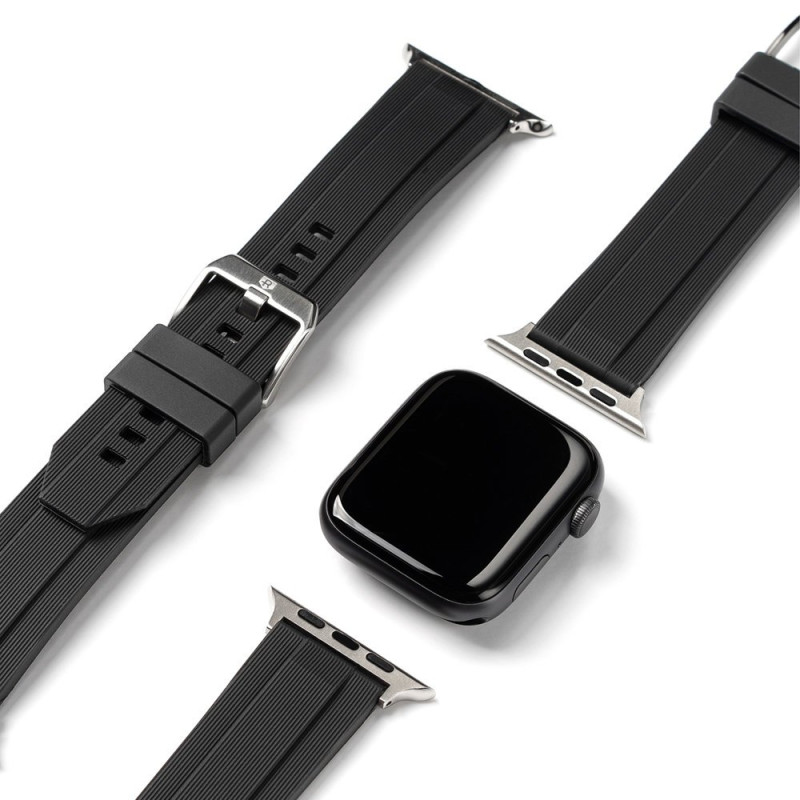 RINGKE Rubber One Klasický silikonový řemínek pro Apple Watch 42/44/45/49mm, černý