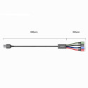 BASEUS CA1T4-B01 Opletený nabíjecí a datový kabel 4v1 (2x USB-C/Lightning/microUSB), 1,2 m, černý