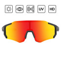Rockbros 10182 polarizační cyklistické brýle - červené