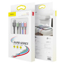 BASEUS CA1T4-B01 Opletený nabíjecí a datový kabel 4v1 (2x USB-C/Lightning/microUSB), 1,2 m, černý