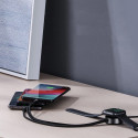 BASEUS CA1T4-I0G Opletený nabíjecí a datový kabel 4v1 (Lightning/USB-C/microUSB/Watch), 1,2 m, černý