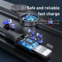 BASEUS CA1T4-I0G Opletený nabíjecí a datový kabel 4v1 (Lightning/USB-C/microUSB/Watch), 1,2 m, černý