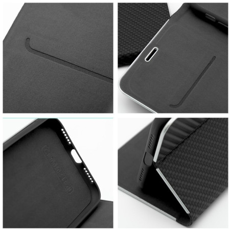 Pouzdro LUNA Book Carbon pro iPhone 11 - carbon black