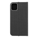 Pouzdro LUNA Book Carbon pro iPhone 11 - carbon black