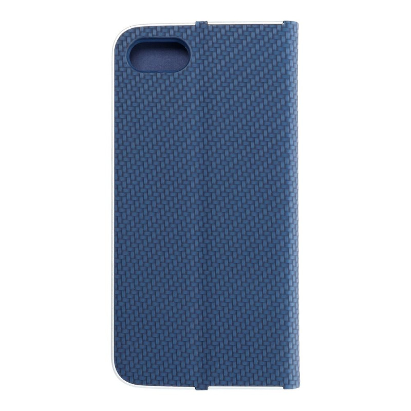 Kryt LUNA Book Carbon pro iPhone 7 / 8 / SE 2020 / SE 2022 - carbon blue