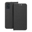 Kryt LUNA BOOK CARBON pro Samsung A51 – carbon black