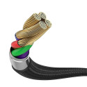 BASEUS CA1T4-I0G Opletený nabíjecí a datový kabel 4v1 (Lightning/USB-C/microUSB/Watch), 1,2 m, černý