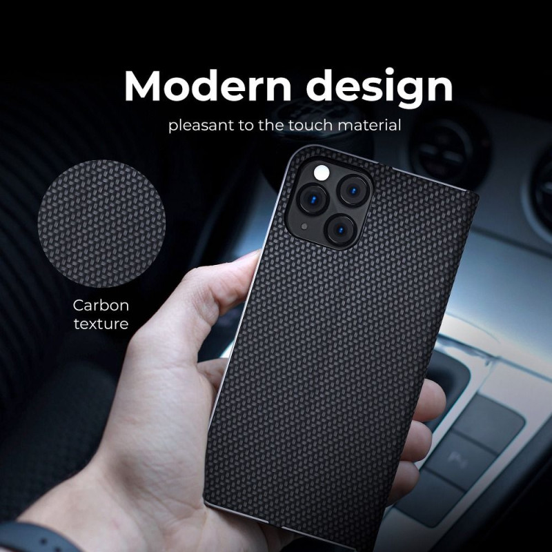 Kryt LUNA BOOK Carbon pro Xiaomi Redmi 9AT / Redmi 9A - carbon black