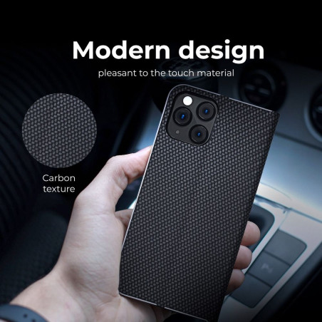 Kryt LUNA BOOK Carbon pro Xiaomi Redmi 9AT / 9A - carbon black