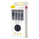 BASEUS CA1T4-I0G Opletený nabíjecí a datový kabel 4v1 (Lightning/USB-C/microUSB/Watch), 1,2 m, černý