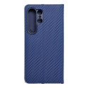 Pouzdro LUNA BOOK CARBON pro S24 Ultra - carbon blue