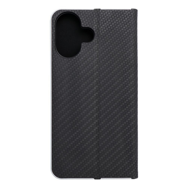 Kryt LUNA Book CARBON pro iPhone 16 - carbon black