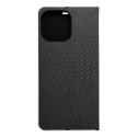 Flip pouzdro LUNA BOOK CARBON iPhone 16 Pro Max carbon black