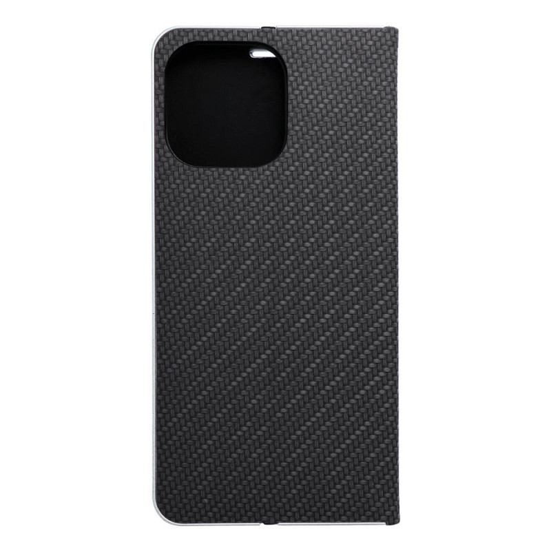 Flip pouzdro LUNA BOOK CARBON pro iPhone 16 PRO MAX - carbon black