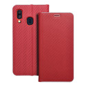 Pouzdro LUNA BOOK CARBON pro Samsung A40 - carbon red
