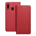 Flip pouzdro LUNA BOOK CARBON pro Samsung A20e - carbon red