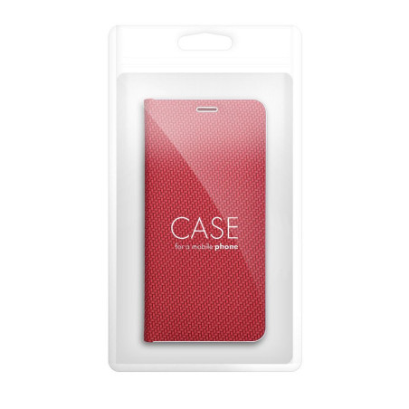 Kryt LUNA BOOK CARBON pro Samsung A52 / A52s - carbon red