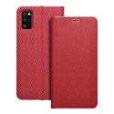 Pouzdro LUNA BOOK CARBON pro Samsung A41 - červená