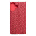 Flip case LUNA Book Carbon pro iPhone 16 - červená