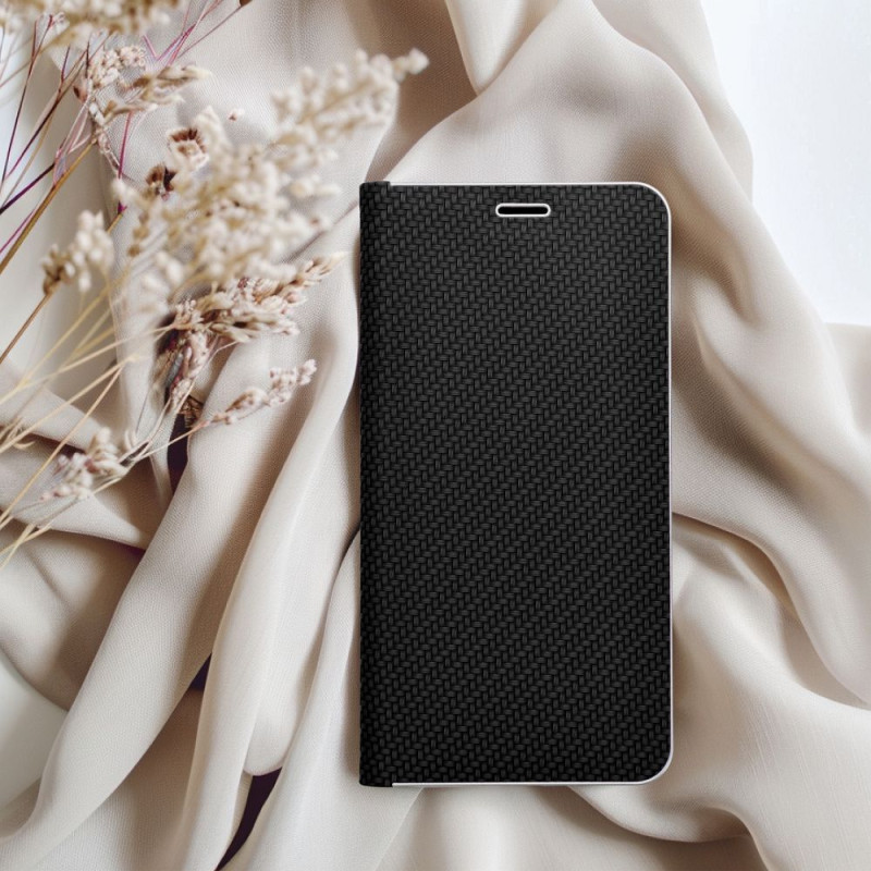 Pouzdro LUNA BOOK CARBON pro Xiaomi Redmi 14C - carbon black