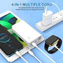 AG PREMIUM C3186 Nabíjecí USB-C kabel 4v1 (Lightning, Apple Watch, USB-C, Micro USB) 10W, 1,2 m, bílý