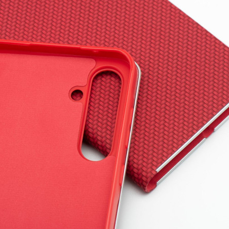 Kryt LUNA BOOK CARBON pro Redmi NOTE 14 - carbon red
