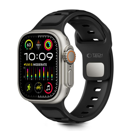 Řemínek Tech-Protect IconBand Line pro Apple Watch 8 / 9 / 10 / 11 / SE / Ultra (44 / 45 / 46 / 49 mm) – černý/černý