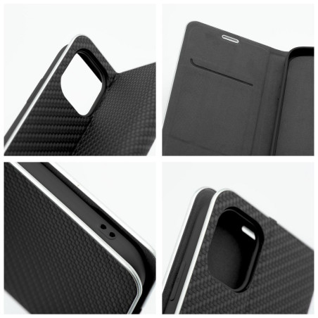 Pouzdro LUNA Book CARBON pro iPhone 17 / 18 - carbon black