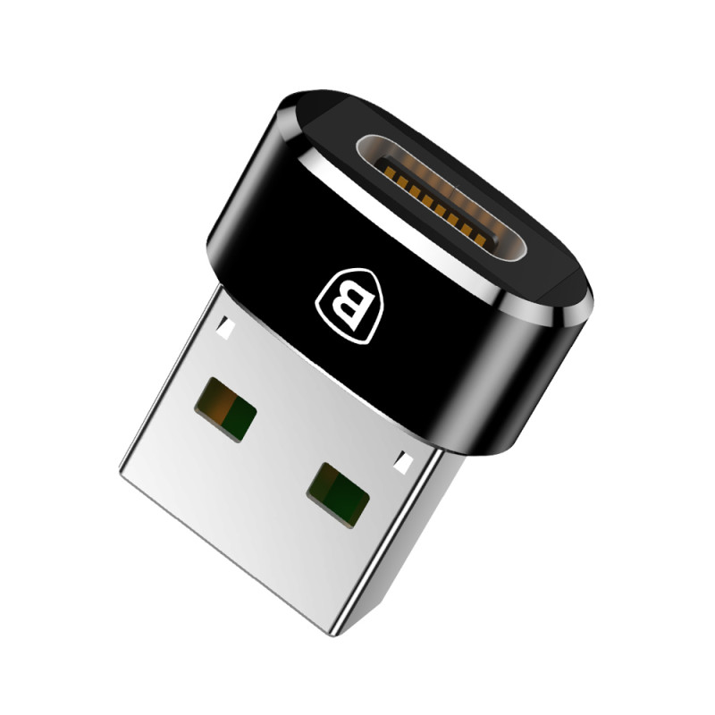BASEUS CAAOTG-01 Redukce OTG USB-A na USB-C až 5A, hliníková, černá