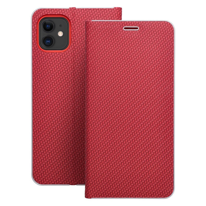 Flip case iPhone 17 pro iPhone 17 - červená (Luna Book Carbon)