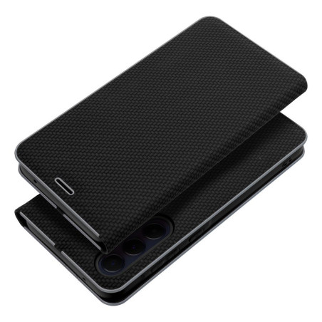 LUNA BOOK CARBON flip pouzdro Samsung S25 FE - carbon black