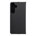 LUNA BOOK CARBON flip pouzdro Samsung S25 FE - carbon black