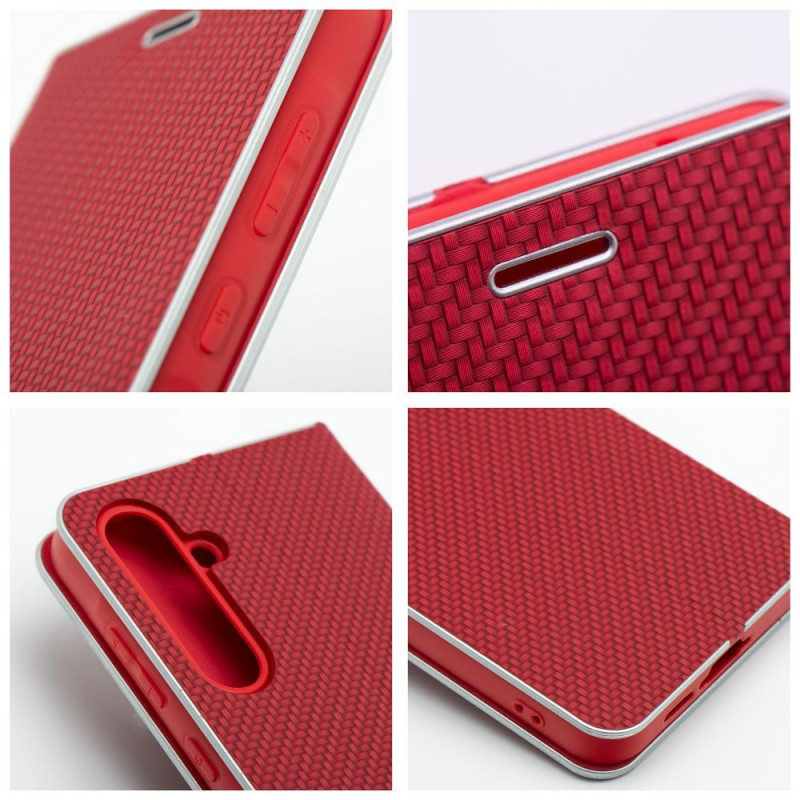 Pouzdro LUNA Book Carbon pro Xiaomi Redmi 15C - carbon red