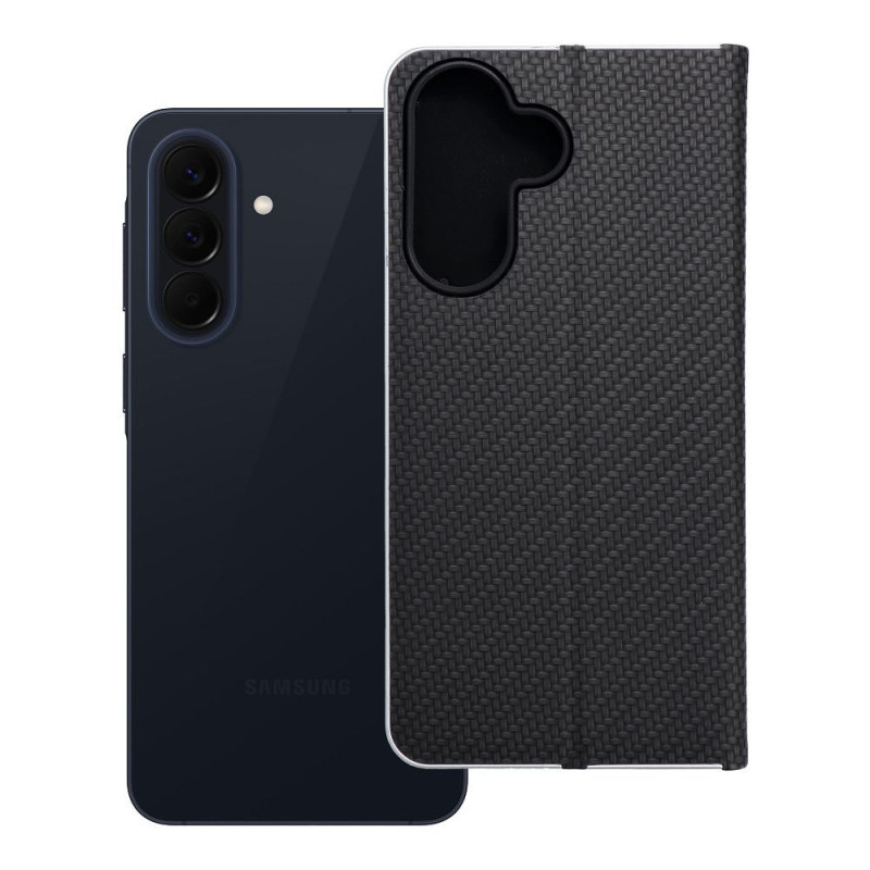Kryt LUNA BOOK CARBON pro Samsung A57 5G - carbon black